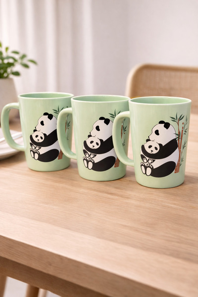 sigmaglas Panda Desenli Seramik Kupa Bardak | Sevimli Figürlü Kahve ve Çay Ku...