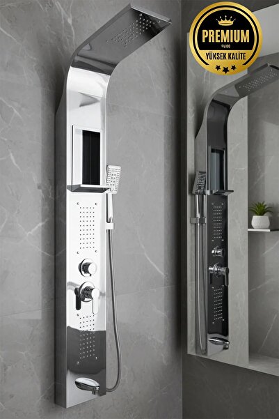 banyonatural Paslanmaz Çelik Krom Renk Duş Paneli, Robot Duş, Duş, Duş Fiskiy...