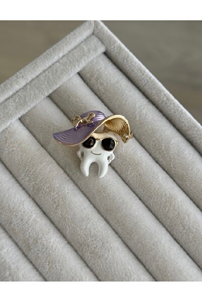 giez Mor Şapkalı Diş Broş Diş Hekimi Yaka İğnesi