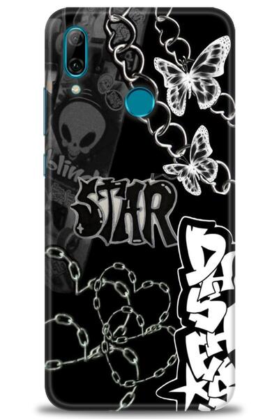 Rulet Aksesuar حافظة متوافقة مع هاتف هواوي بي سمارت 2019 HD مطبوع + واقي شاشة...