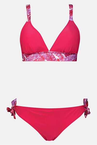 Coega Sunwear Women Allover Print Tie Detail Padded Bikini Top And Bottom Set...