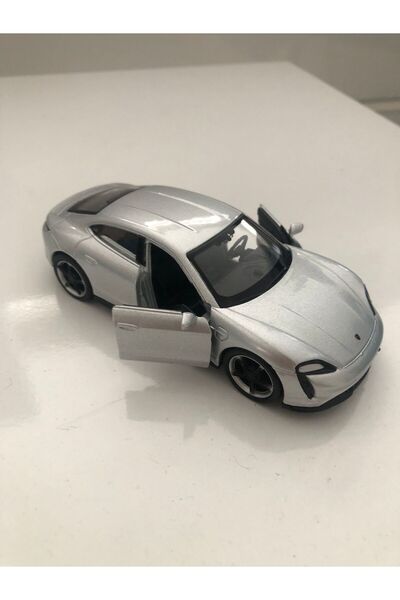 WELLY Porsche Taycan Turbo S Metallic Grey 1/36 Scale Diecast Metal Model Car Toy Car