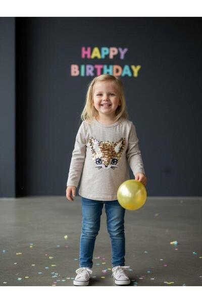 Zekids Μακρυμάνικη μπλούζα για κορίτσια με βαμβακερή παγιέτα