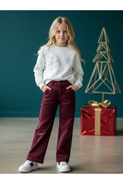 Zekids Swea din bumbac cu margele pentru fete tricou