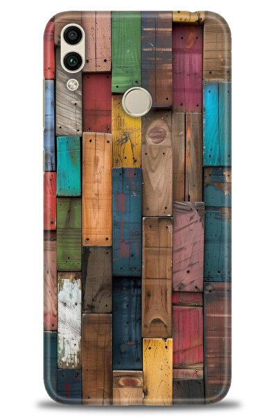 Rulet Aksesuar غطاء متوافق مع هاتف هواوي هونر 8C HD مطبوع + واقي شاشة سيراميك...