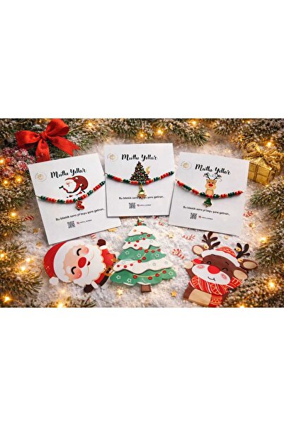 MITH SB TAKI 3-Piece New Year's Concept Colorful Bead String Bracelet with Ch...