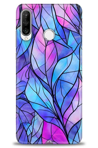 Rulet Aksesuar غطاء متوافق مع هاتف هواوي P30 لايت HD مطبوع + واقي شاشة سيرامي...