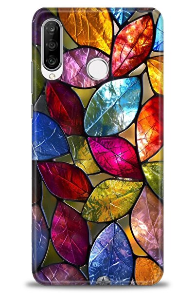 Rulet Aksesuar حافظة متوافقة مع هاتف هواوي P30 لايت HD مطبوع + واقي شاشة سيرا...