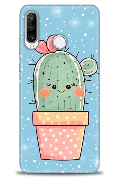 Rulet Aksesuar حافظة متوافقة مع هاتف هواوي P30 لايت HD مطبوع + واقي شاشة سيرا...