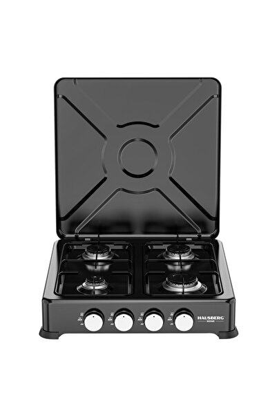 Hausberg Aragaz portabil Minigaz 4 arzătoare HB-H404NG, 2.2kW + 2×1.5kW + 1kW