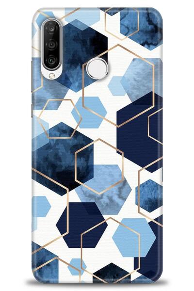 Rulet Aksesuar غطاء متوافق مع هاتف هواوي P30 لايت HD مطبوع + واقي شاشة سيرامي...