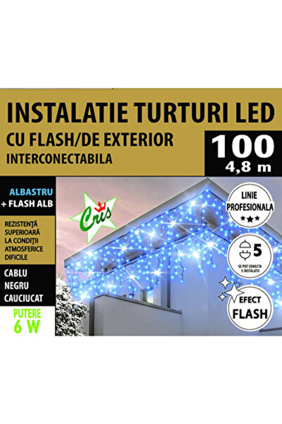 CRIS Turturi Installation 100 LEDs for Exterior blue white flash