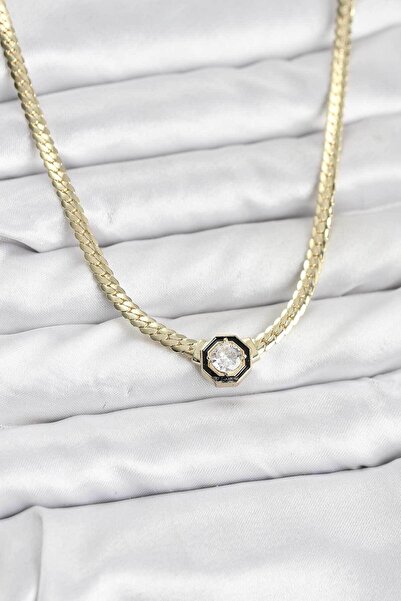 Lisinya Gold Color Brass Zircon Stone Women's Necklace - Tygoo