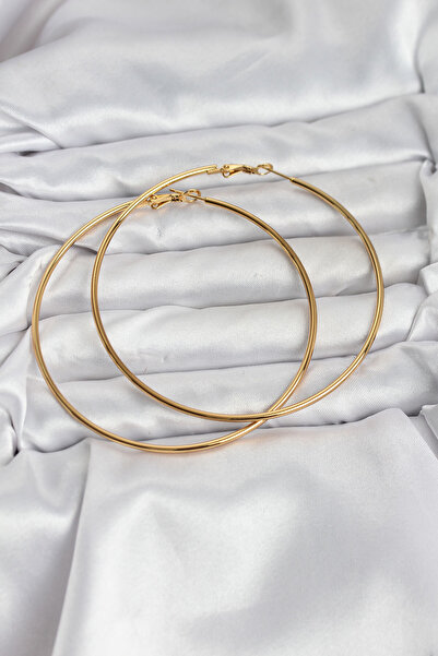 Lisinya 316L Steel Gold Color 75 mm Hoop Earrings - Tygoo