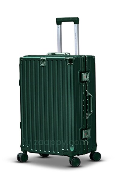 ZAAPPY Hard Shell Aluminum Framed 24 Inch (20-25kg) Luggage, USB Charging Port, Bottle Holder