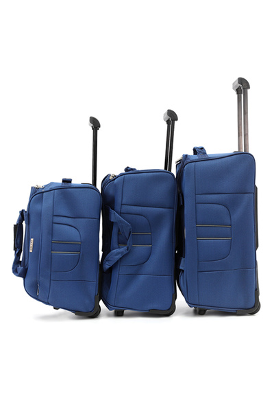 DILIXI طقم حقائب سفر زرقاء من 3 قطع، مصنوعة من قماش أكسفورد، بعجلات ومقبض تلسكوبي