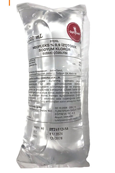 TURKFLEKS Nacl Burun Temizleme Suyu Serumu (% 0,9) 1000 Ml. 1 Litre
