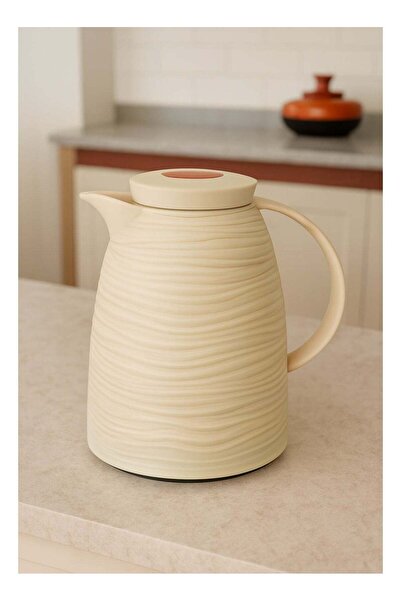 BASURRAH إبريق شاي فاخر للشاي والقهوة بتصميم مموج، سعة 1 لتر