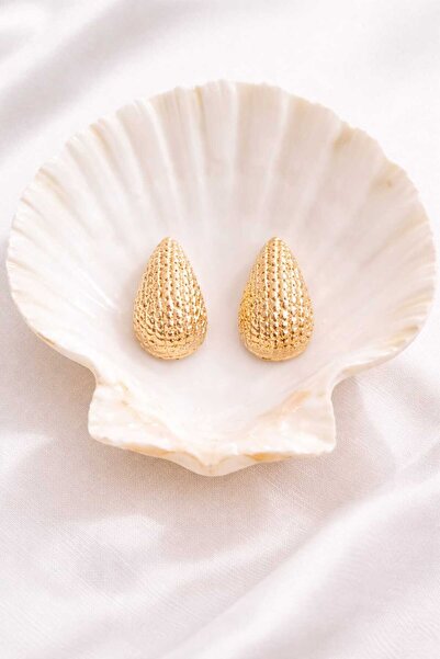 NİRELVA أقراط ذهبية أنيقة مقاومة للصدأ