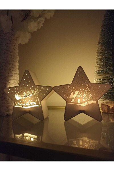 smilechild زينة عيد الميلاد مع شموع LED، 2 قطعة، نجمة 12 سم للزينة، تشمل شموع...