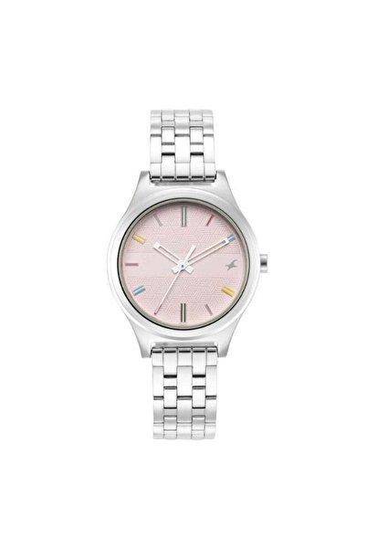 FASTRACK Stunners Women's Watch 6152SM04 - Pink Dial, Silver Metal Strap