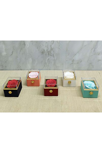 Mihristore Romantik Gül Yüzük Kutusu Kare Hediyelik Kutu Sevgililer Günü Hedi...