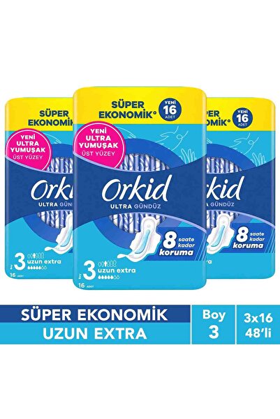 Orkid Ultra Ekstra Dörtlü Paket Uzun Ekstra 16 Adet X3