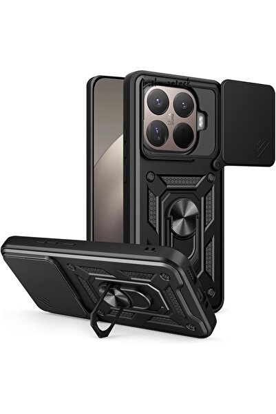 m.tk moveteck Xiaomi Mi 15t Pro Case Camera Protection Sliding Rotatable Ring Armor Military Tank Slide Cover