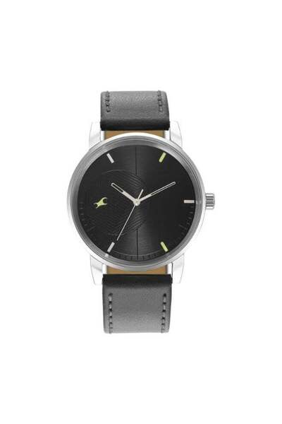 FASTRACK Stunners 3.0 Men's Watch 3278SL01 - Black Dial, Grey Leather Strap, ...