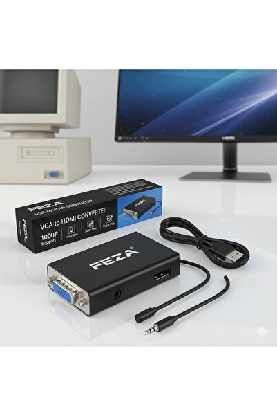 Feza XCC7804 Ses Girişli VGA TO HDMI Dönüştürücü