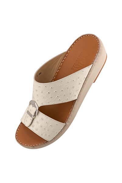 Alnahham A E T Handmade Arabic Sandals For Men | Outdoor Mens Slippers | Full Genuine Ostrich Leather