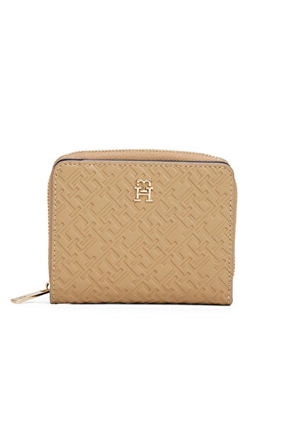 Tommy Hilfiger Th Icon Medium Zippered Monogram Cover Women's White Wallet Aw0Aw17743Rbc