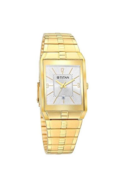 Titan Karishma Analog Men's Watch 9151YM06 - White Dial, Gold-Tone Stainless ...