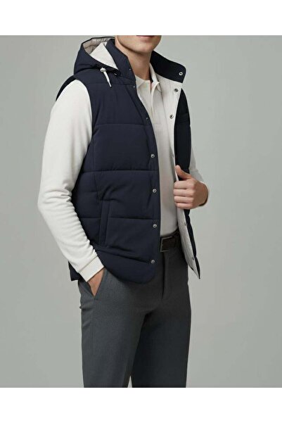 TerziAdemAltun İtalyan stil slim fit kapüşonlu kapitone erkek şişme yelek lac...