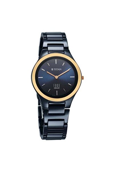 Titan Edge Bicolour Women's Watch 2653KC11 – Blue Ceramic Strap, Quartz, Sapp...