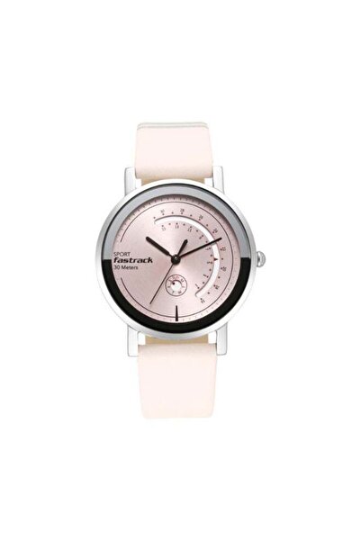 FASTRACK ساعة نسائية من Wear Your Look، موديل 6172SL03، مينا وردي، سوار جلدي ...