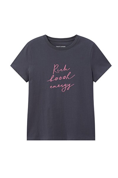 Giordano Women’s Comfort Fit Printed Crew Neck Cotton Jersey Tee