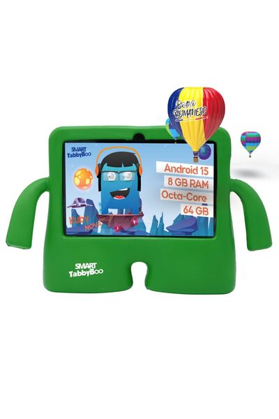 SMART TabbyBoo Kuby NOVA 64GB children's tablet, 8GB RAM, OctaCore, Android 15, with parental control, green