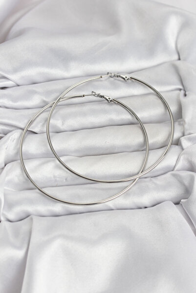 Lisinya 316L Steel Silver Color 75 mm Hoop Earrings - Tygoo