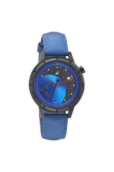 FASTRACK Space Rover Women's Watch 6194NL01 - Black Dial, Blue Leather Strap