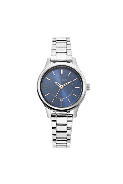 Titan Karishma Women's Watch 2638SM01 - Blue Dial, Silver Stainless Steel Str...
