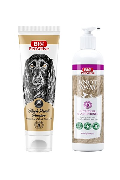 Bio PetActive Black Pearl Shampoo Siyah Tüylü Köpek Şampuanı + Knot Away Kıtı...