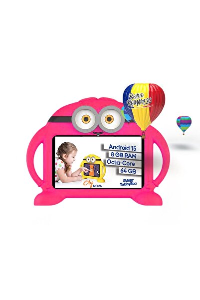 SMART TabbyBoo Oly NOVA 64GB Children's Tablet, 8GB RAM, OctaCore, Android 15, with parental control pink