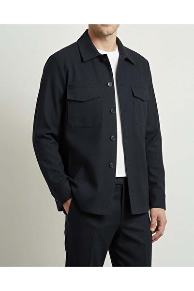 TerziAdemAltun İtalyan stil slim fit spor mont erkek lacivert T13481