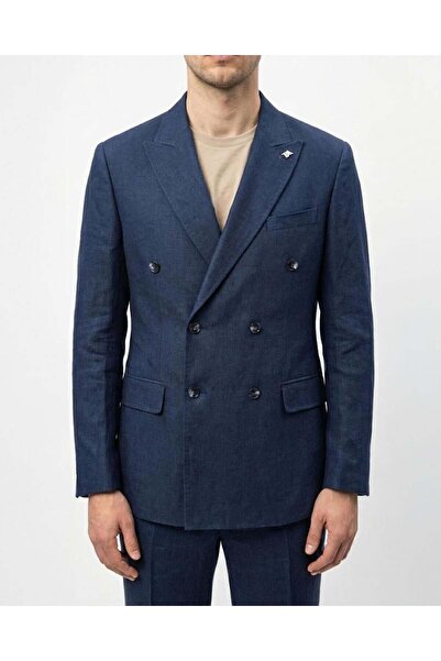 TerziAdemAltun سترة رجالية على الطراز الإيطالي رفيعة K بأزرار على الجهتين بال...