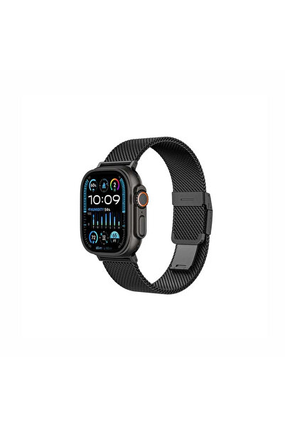 Amazingthing سوار معدني تيتان بريميوم لساعه ابل مقاس 38 الى 49 ملم - اسود