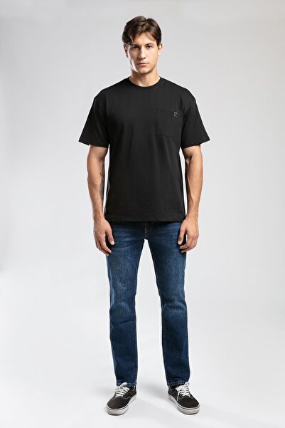 Lee Cooper West Erkek O Yaka T-Shirt Siyah