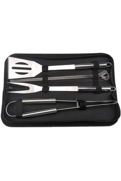 AyrStore 7 Parça Çantalı Mangal Barbekü Maşa Spatula Seti Paslanmaz Çelik 1. ...