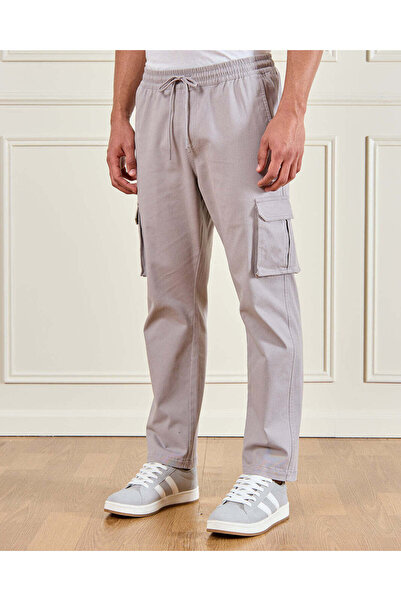 REDTAG Men Grey Solid Basic Jogger