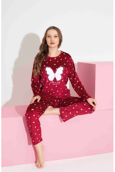 Tarık Nakışlı kadife kadın pijama takımı